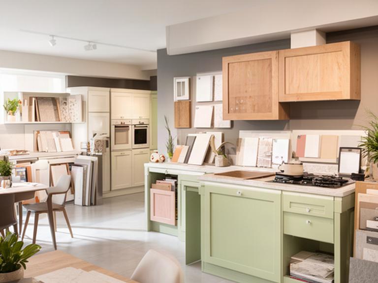 Showroom di cucine italiane a Treviolo con composizioni su misura e campioni di materiali