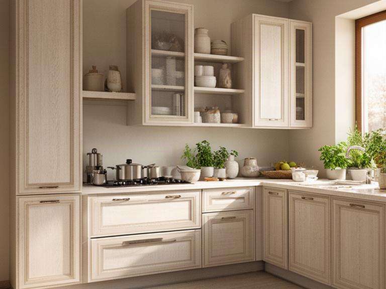Cucina classica italiana su misura con ante incorniciate e piano chiaro in una casa familiare
